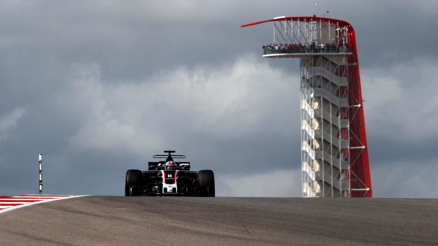 Romain Grosjean (FRA) Haas VF-17 at Formula One World Championship, Rd17, United States Grand Prix, Qualifying, Circuit of the Americas, Austin, Texas, USA, Saturday 21 October 2017. © Manuel Goria/Sutton Images