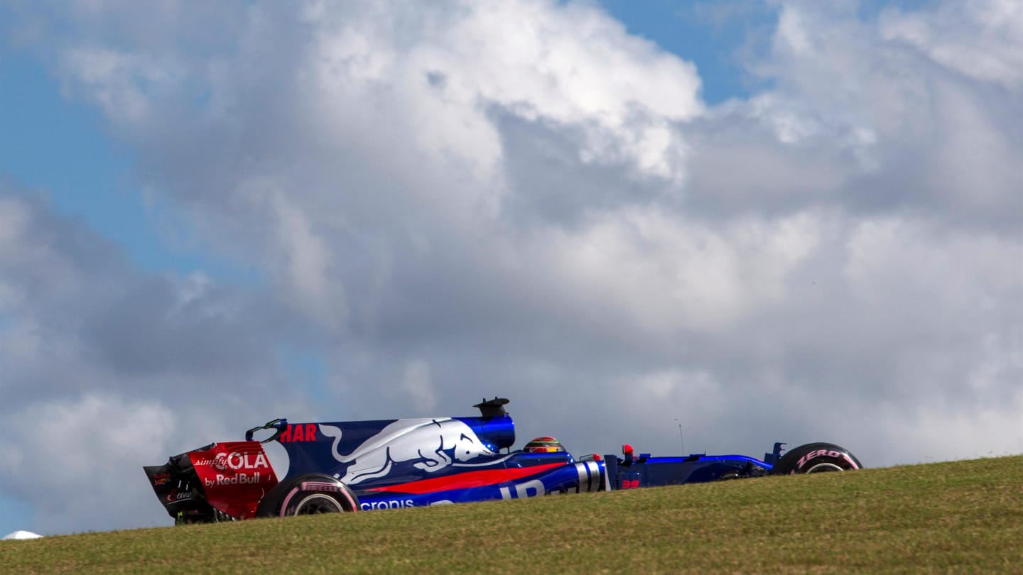 Brendon Hartley (NZL) Scuderia Toro Rosso STR12 at Formula One World Championship, Rd17, United States Grand Prix, Qualifying, Circuit of the Americas, Austin, Texas, USA, Saturday 21 October 2017. © Manuel Goria/Sutton Images