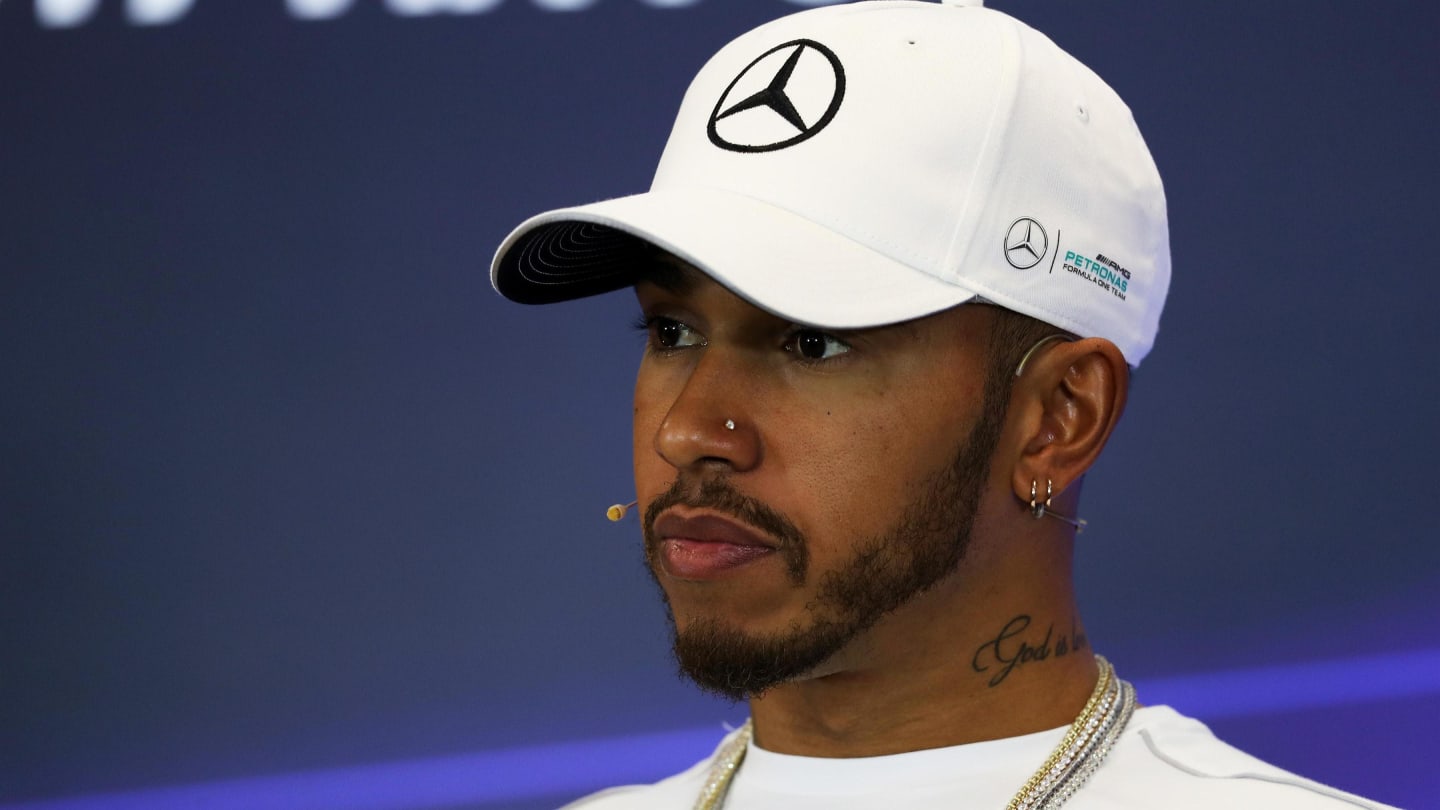 Lewis Hamilton (GBR) Mercedes AMG F1 in the Press Conference at Formula One World Championship, Rd17, United States Grand Prix, Preparations, Circuit of the Americas, Austin, Texas, USA, Thursday 19 October 2017. © Kym Illman/Sutton Images