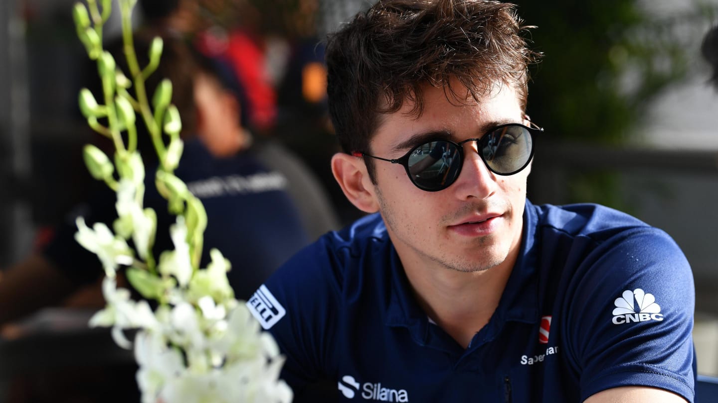 Charles Leclerc (MON) Sauber at Formula One World Championship, Rd17, United States Grand Prix, Preparations, Circuit of the Americas, Austin, Texas, USA, Thursday 19 October 2017. © Mark Sutton/Sutton Images