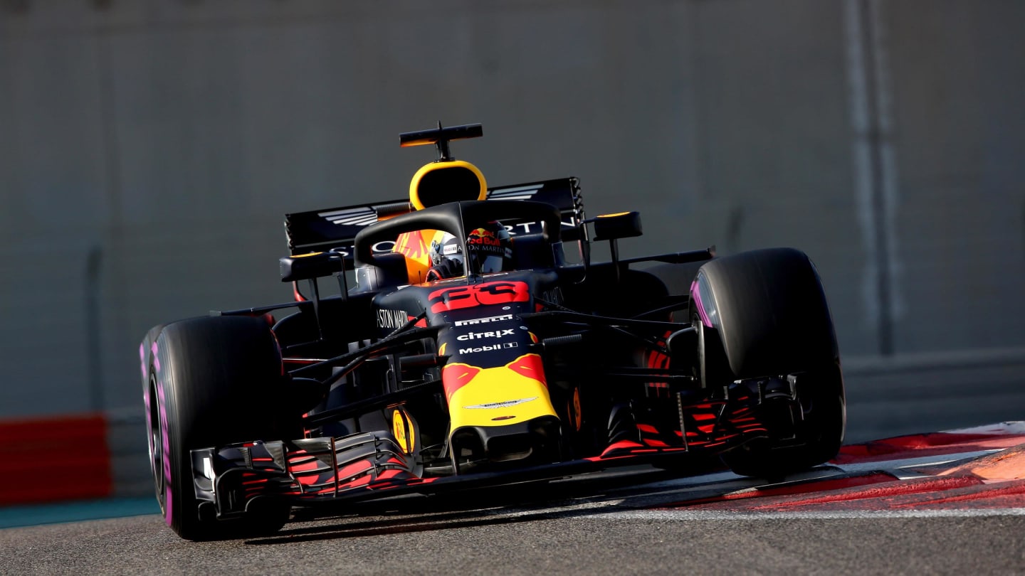Max Verstappen, Red Bull Racing RB14 at Formula One Testing, Day One, Yas Marina Circuit, Abu