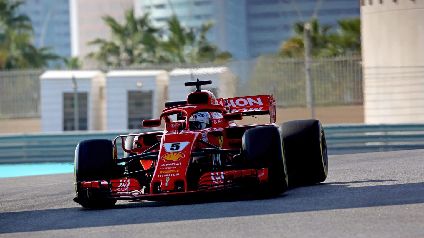 Sebastian Vettel, Ferrari SF71H at Formula One Testing, Day One, Yas Marina Circuit, Abu Dhabi,