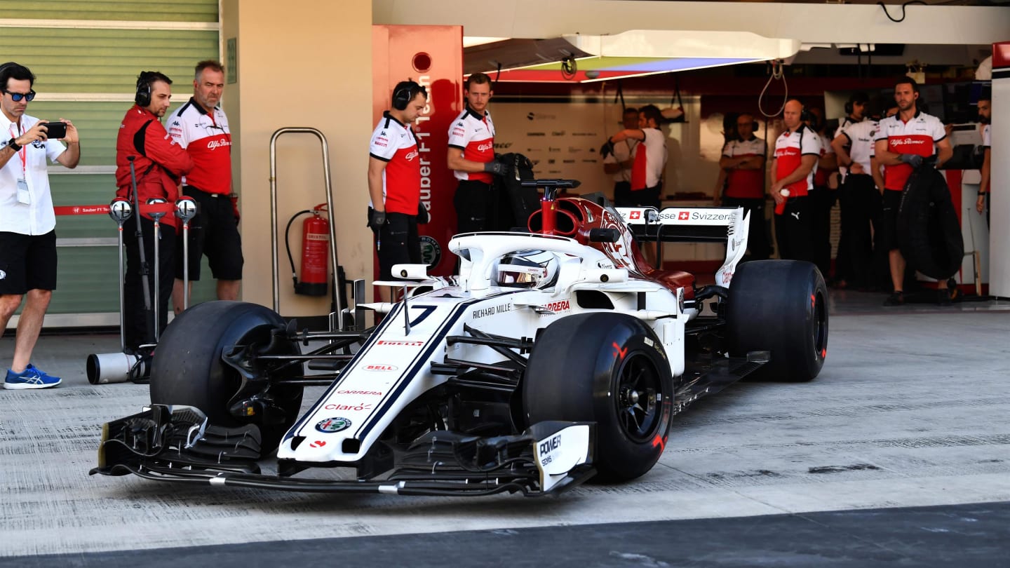 Kimi Raikkonen, Alfa Romeo Sauber C37 at Formula One Testing, Day One, Yas Marina Circuit, Abu Dhabi, UAE, Tuesday 27 November 2018.