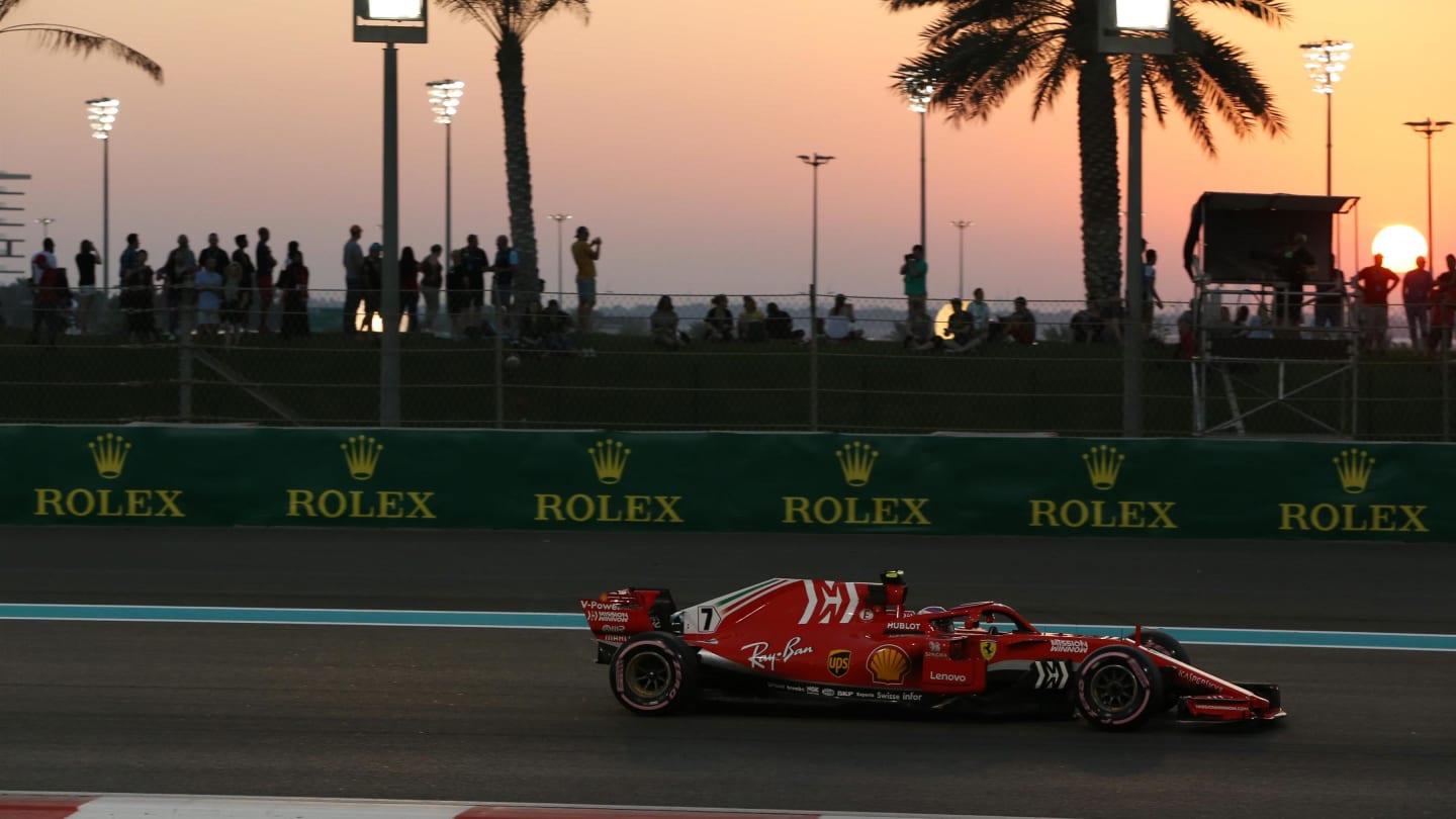 Kimi Raikkonen, Ferrari SF71H at Formula One World Championship, Rd21, Abu Dhabi Grand Prix, Practice, Yas Marina Circuit, Abu Dhabi, UAE, Friday 23 November 2018.