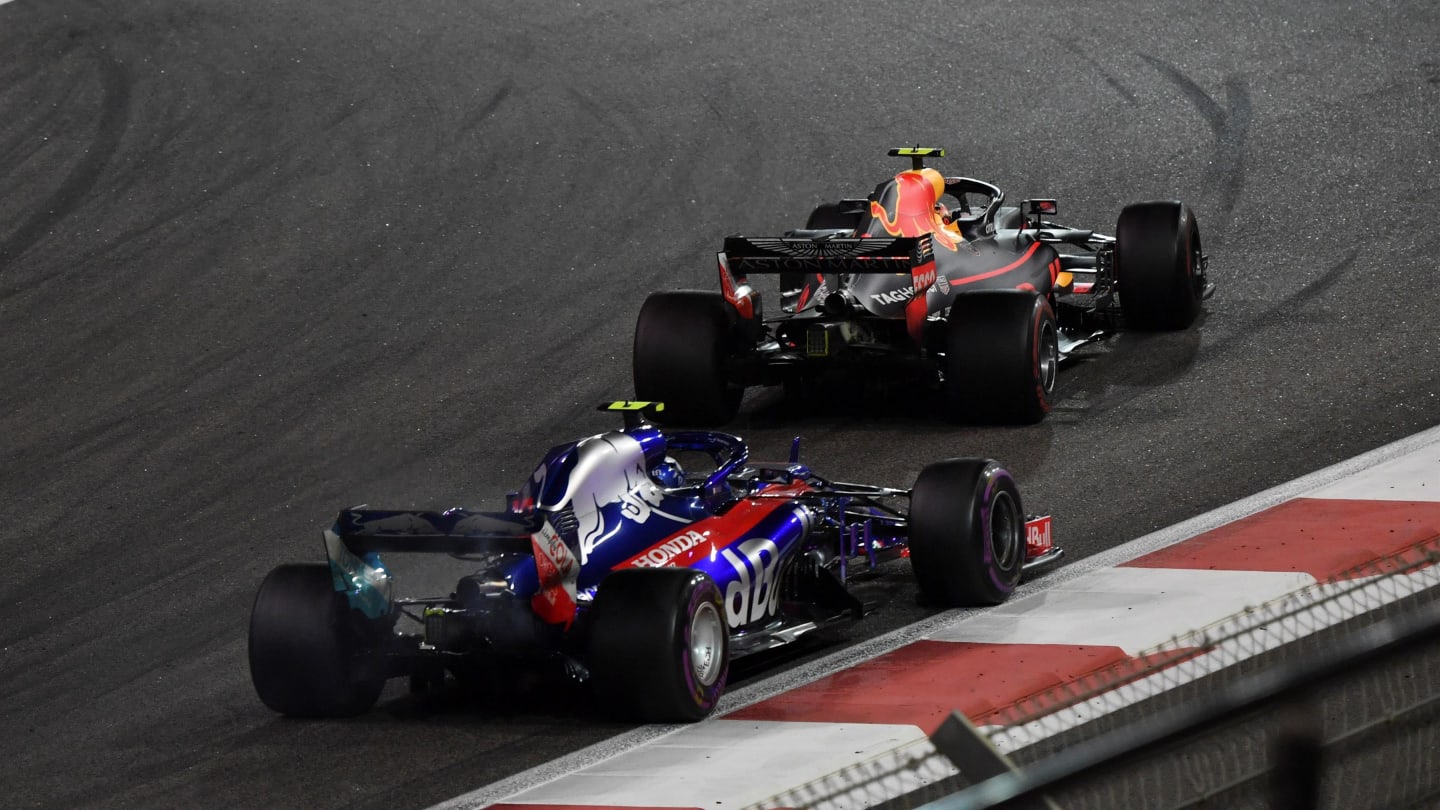 Pierre Gasly, Scuderia Toro Rosso STR13 and Max Verstappen, Red Bull Racing RB14 at Formula One