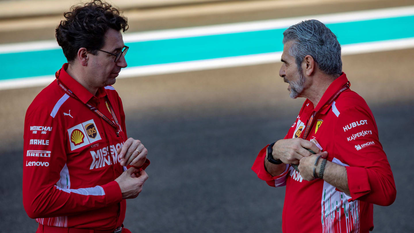 Mattia Binotto, Ferrari Chief Technical Officer and Maurizio Arrivabene, Ferrari Team Principal at
