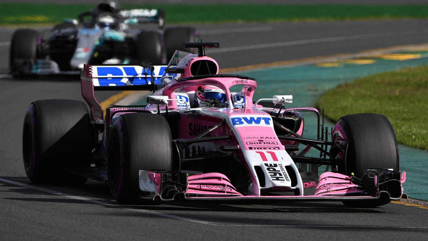 Sergio Perez (MEX) Force India VJM11 at Formula One World Championship, Rd1, Australian Grand Prix, Race, Melbourne, Australia, Sunday 25 March 2018. © Mark Sutton/Sutton Images