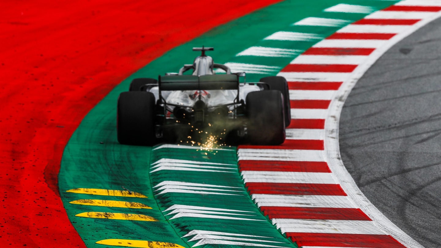 Lewis Hamilton (GBR) Mercedes-AMG F1 W09 EQ Power+ sparks at Formula One World Championship, Rd9,