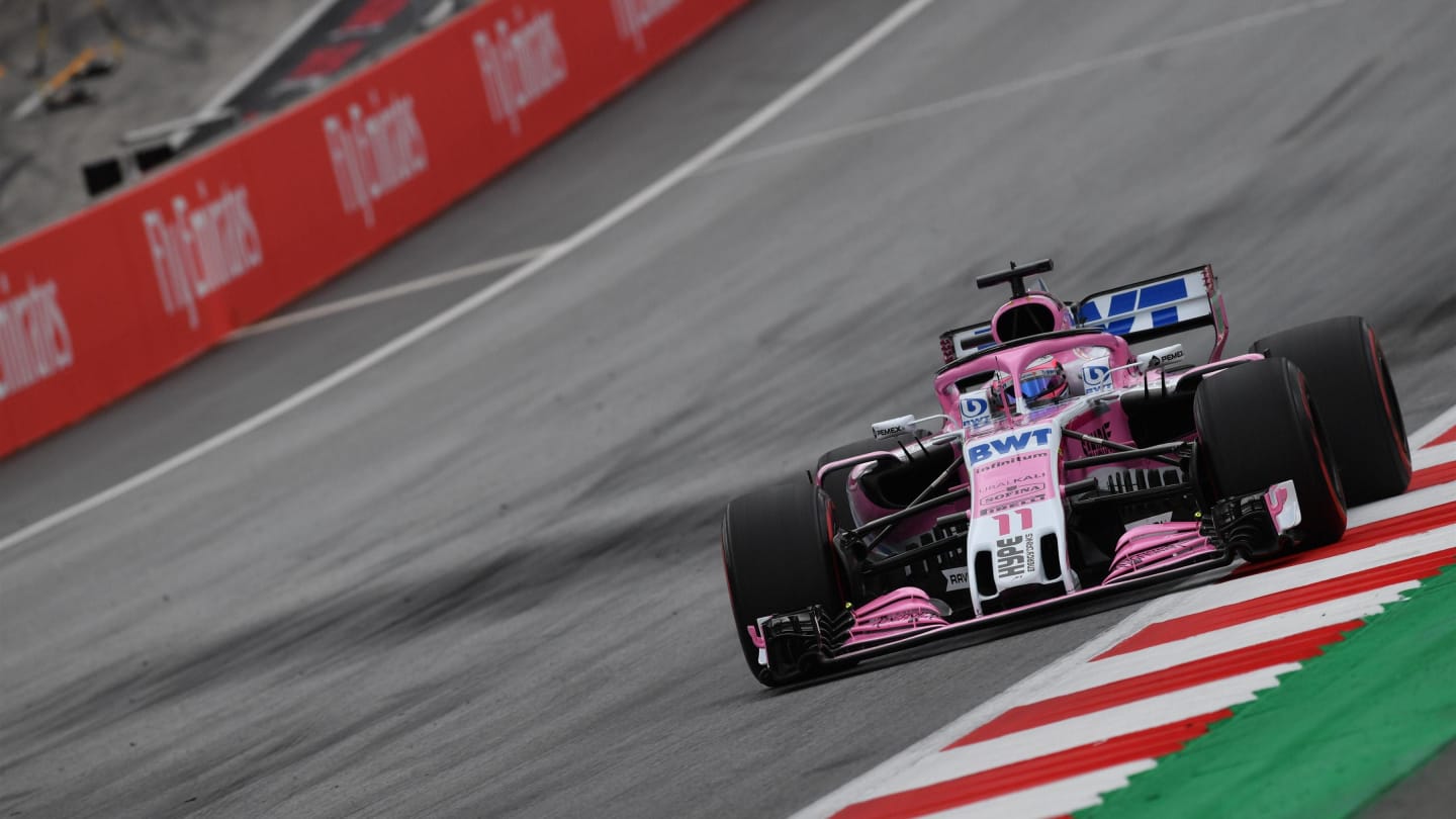 Sergio Perez (MEX) Force India VJM11 at Formula One World Championship, Rd9, Austrian Grand Prix, Practice, Spielberg, Austria, Friday 29 June 2018. © Jerry Andre/Sutton Images