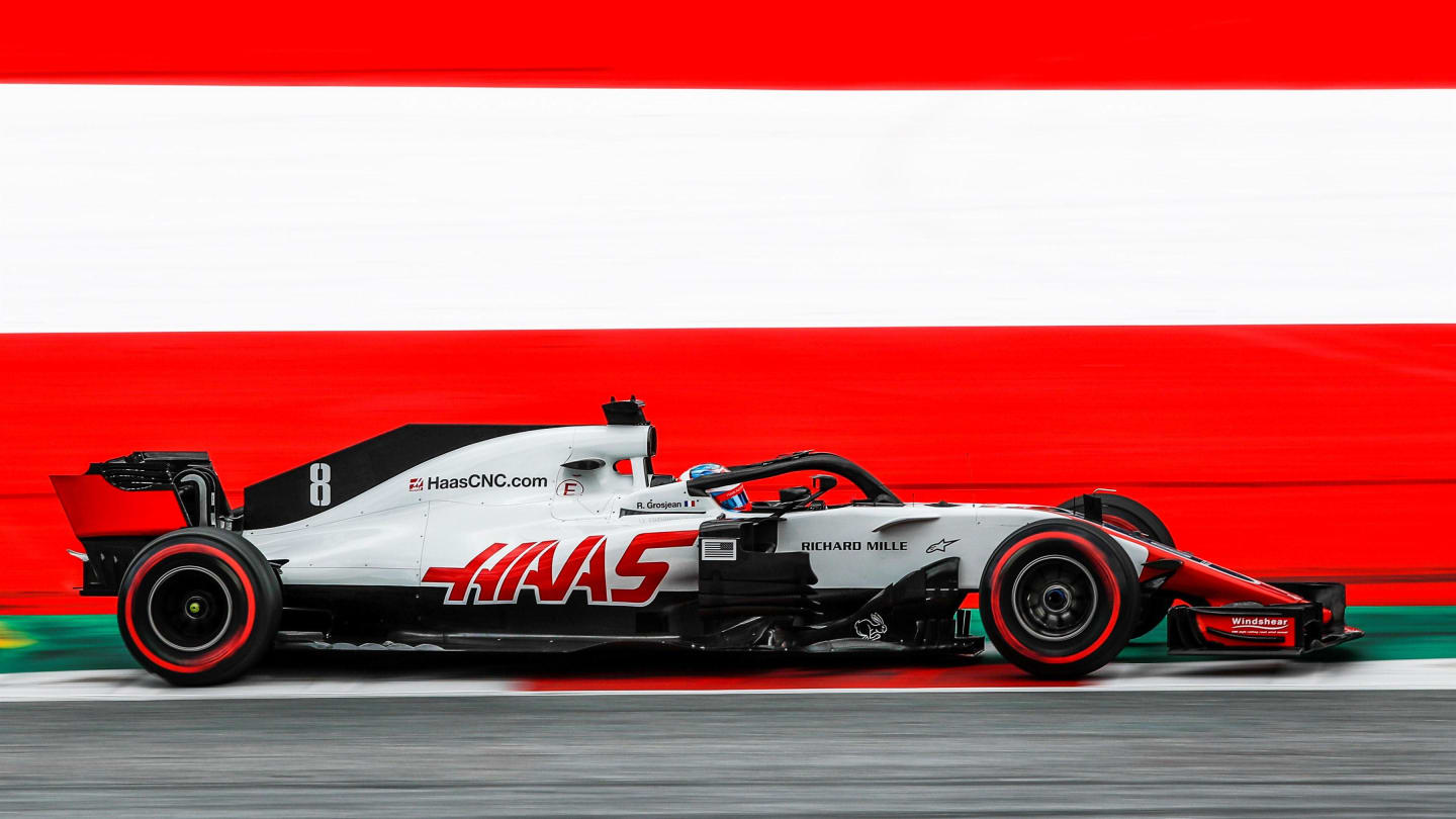 Romain Grosjean (FRA) Haas VF-18 at Formula One World Championship, Rd9, Austrian Grand Prix,