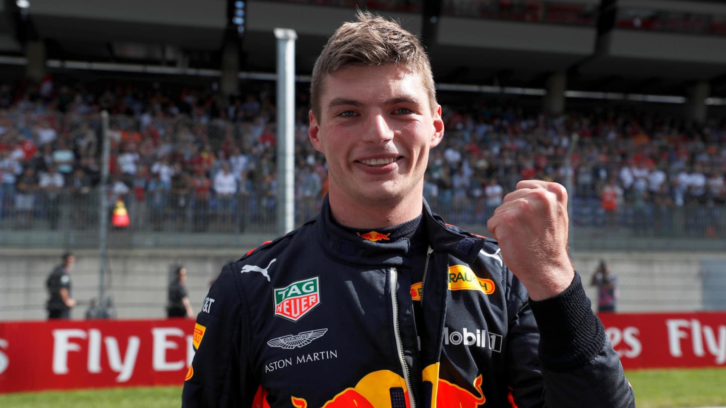 Race winner Max Verstappen (NED) Red Bull Racing celebrates in parc ferme at Formula One World