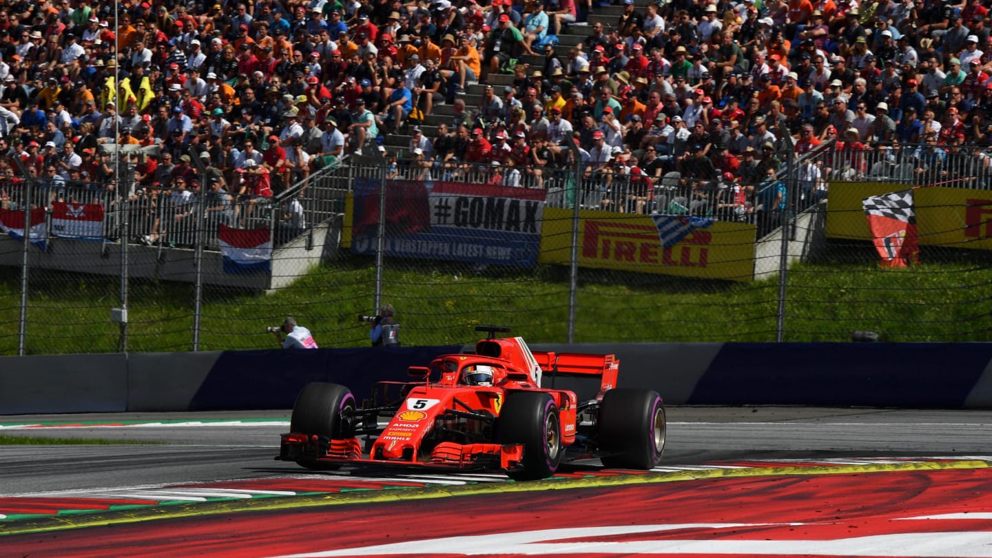 Sebastian Vettel (GER) Ferrari SF-71H at Formula One World Championship, Rd9, Austrian Grand Prix, Race, Spielberg, Austria, Sunday 1 July 2018. © Mark Sutton/Sutton Images