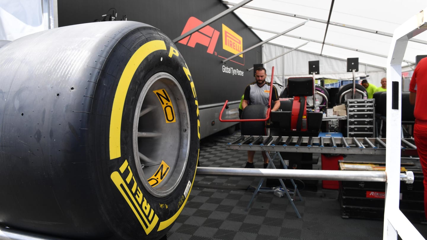 Pirelli tyres preparation area at Formula One World Championship, Rd9, Austrian Grand Prix,