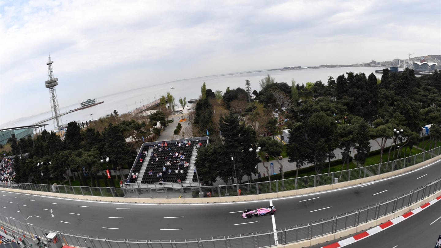 Esteban Ocon (FRA) Force India VJM11 at Formula One World Championship, Rd4, Azerbaijan Grand Prix, Qualifying, Baku City Circuit, Baku, Azerbaijan, Saturday 28 April 2018. © Jerry Andre/Sutton Images