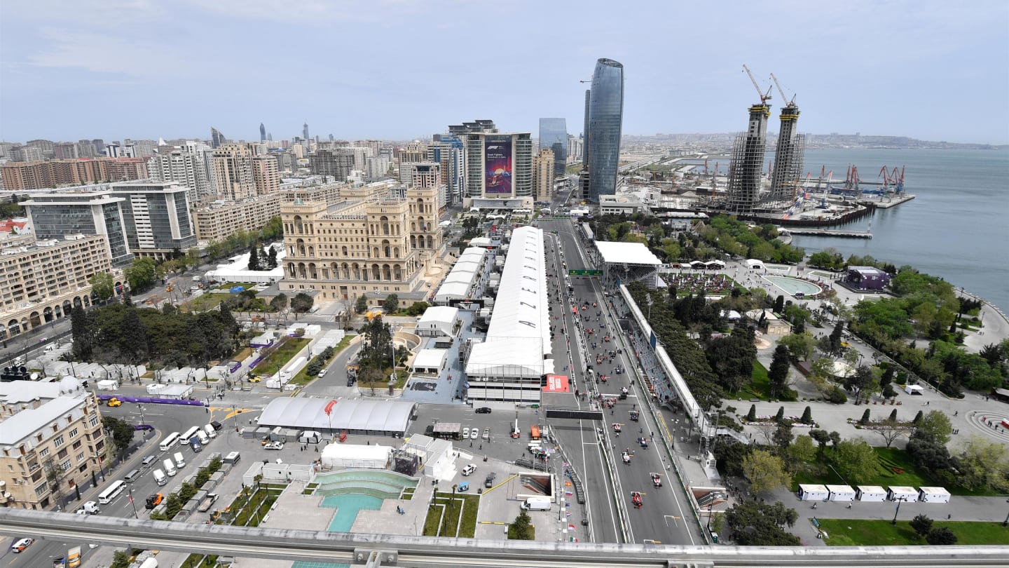 City skyline at Formula One World Championship, Rd4, Azerbaijan Grand Prix, Race, Baku City Circuit, Baku, Azerbaijan, Sunday 29 April 2018. © Jerry Andre/Sutton Images