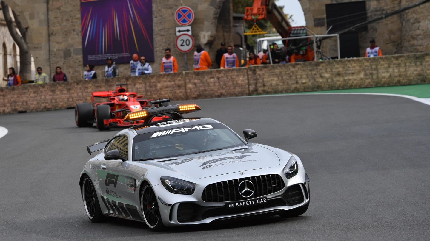 Safety car leads the field at Formula One World Championship, Rd4, Azerbaijan Grand Prix, Race,