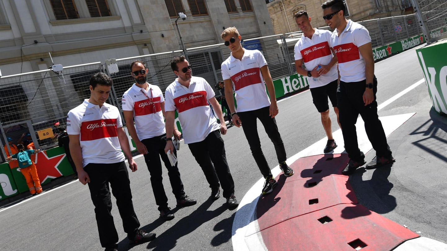 Marcus Ericsson (SWE) Alfa Romeo Sauber F1 Team walks the track at Formula One World Championship, Rd4, Azerbaijan Grand Prix, Preparations, Baku City Circuit, Baku, Azerbaijan, Thursday 26 April 2018. © Jerry Andre/Sutton Images