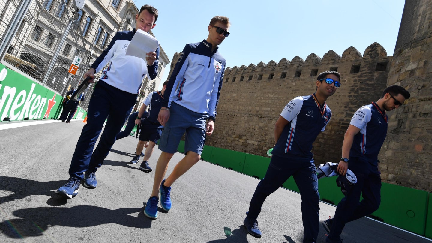 Sergey Sirotkin (RUS) Williams walks the track at Formula One World Championship, Rd4, Azerbaijan Grand Prix, Preparations, Baku City Circuit, Baku, Azerbaijan, Thursday 26 April 2018. © Jerry Andre/Sutton Images