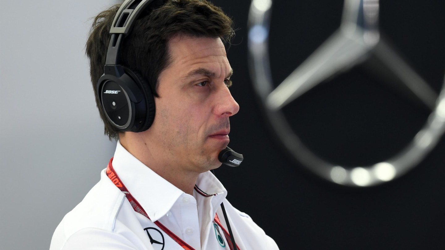 Toto Wolff (AUT) Mercedes AMG F1 Director of Motorsport at Formula One World Championship, Rd2, Bahrain Grand Prix, Practice, Bahrain International Circuit, Sakhir, Bahrain, Friday 6 April 2018. © Mark Sutton/Sutton Images