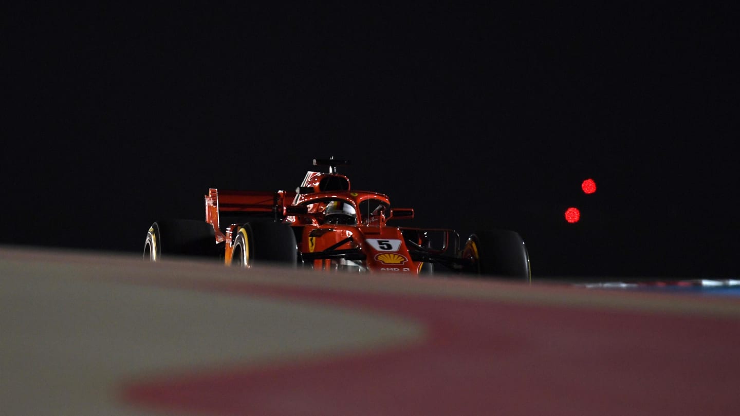 Sebastian Vettel (GER) Ferrari SF-71H at Formula One World Championship, Rd2, Bahrain Grand Prix, Practice, Bahrain International Circuit, Sakhir, Bahrain, Friday 6 April 2018. © Mark Sutton/Sutton Images