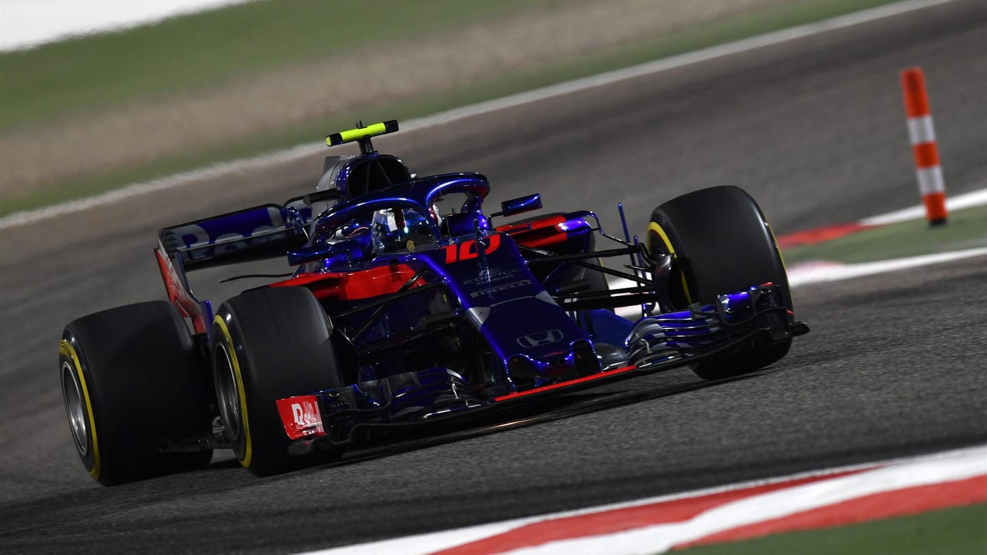 Pierre Gasly (FRA) Scuderia Toro Rosso STR13 at Formula One World Championship, Rd2, Bahrain Grand Prix, Practice, Bahrain International Circuit, Sakhir, Bahrain, Friday 6 April 2018. © Jerry Andre/Sutton Images