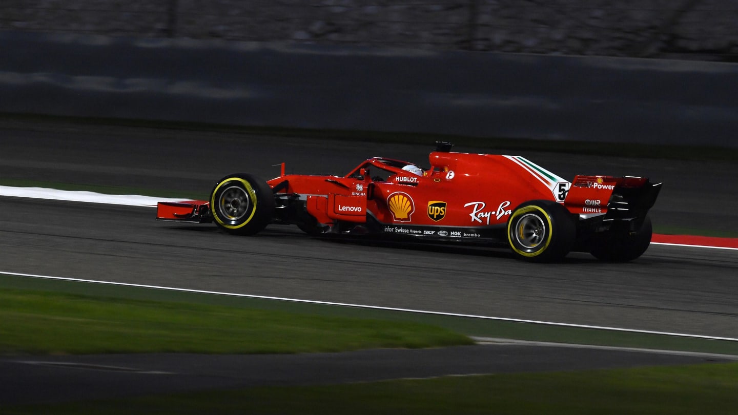 Sebastian Vettel (GER) Ferrari SF-71H at Formula One World Championship, Rd2, Bahrain Grand Prix, Qualifying, Bahrain International Circuit, Sakhir, Bahrain, Saturday 7 April 2018. © Jerry Andre/Sutton Images