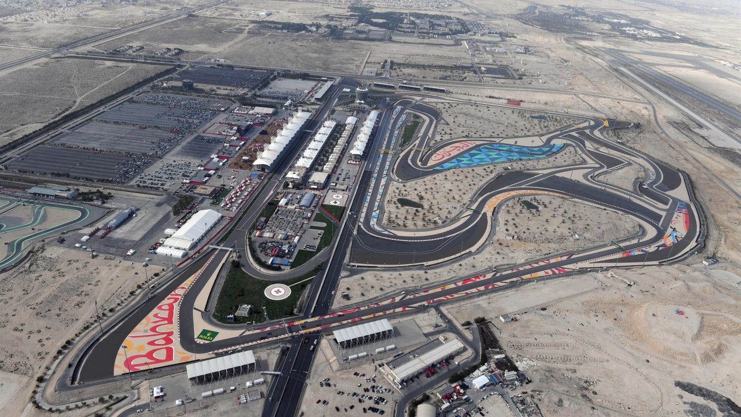Aerial view at Formula One World Championship, Rd2, Bahrain Grand Prix, Qualifying, Bahrain International Circuit, Sakhir, Bahrain, Saturday 7 April 2018. © Mark Sutton/Sutton Images