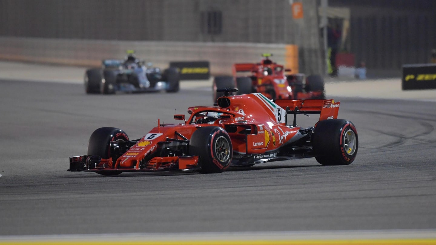 Sebastian Vettel (GER) Ferrari SF-71H at Formula One World Championship, Rd2, Bahrain Grand Prix, Race, Bahrain International Circuit, Sakhir, Bahrain, Sunday 8 April 2018. © Simon Galloway/Sutton Images