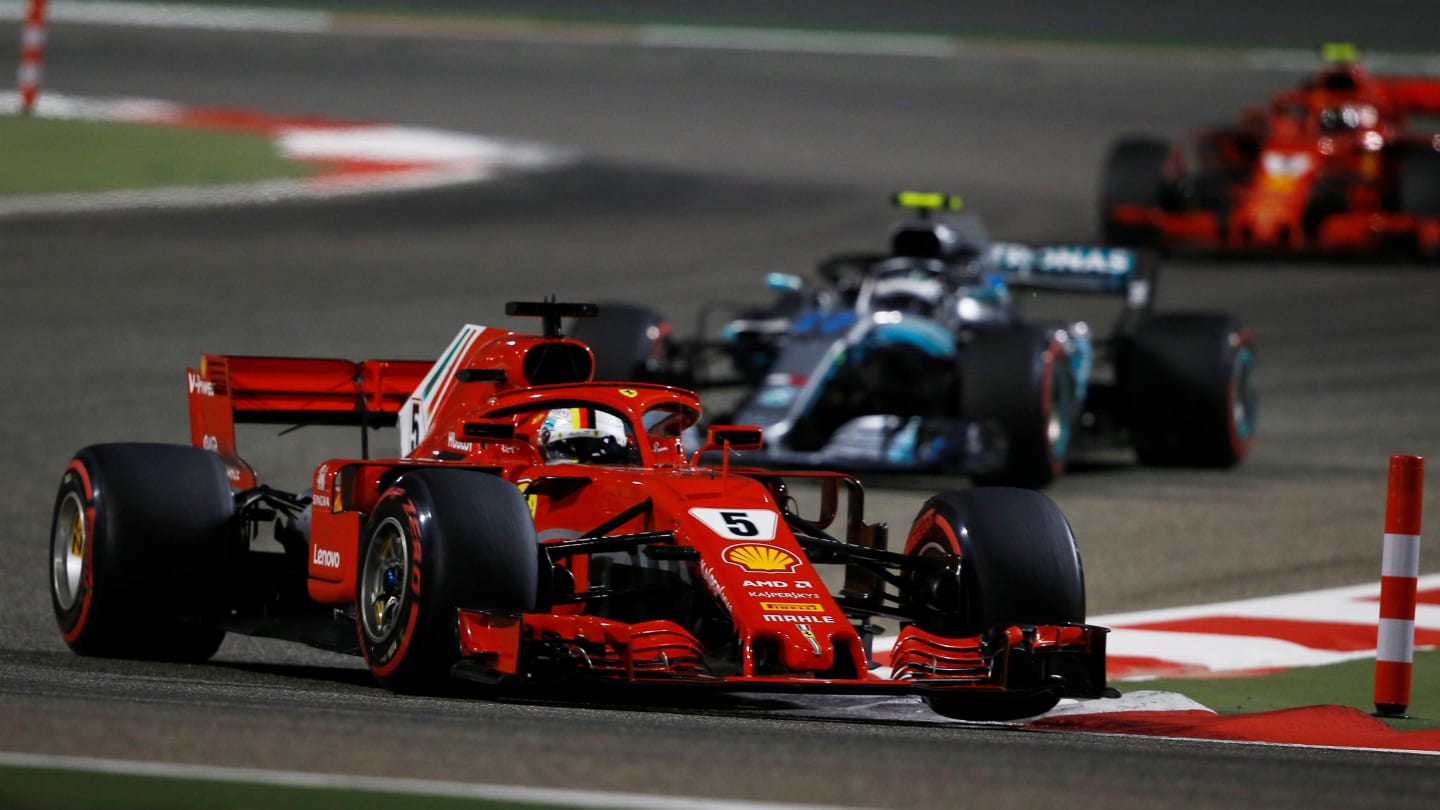 Sebastian Vettel (GER) Ferrari SF-71H at Formula One World Championship, Rd2, Bahrain Grand Prix, Race, Bahrain International Circuit, Sakhir, Bahrain, Sunday 8 April 2018. © Manuel Goria/Sutton Images