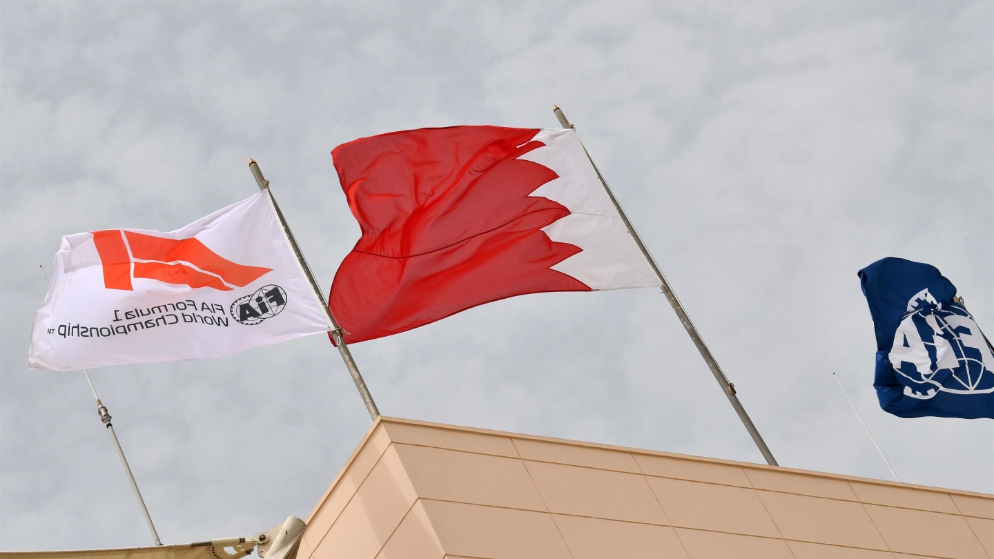 Flags at Formula One World Championship, Rd2, Bahrain Grand Prix, Preparations, Bahrain International Circuit, Sakhir, Bahrain, Thursday 5 April 2018. © Mark Sutton/Sutton Images