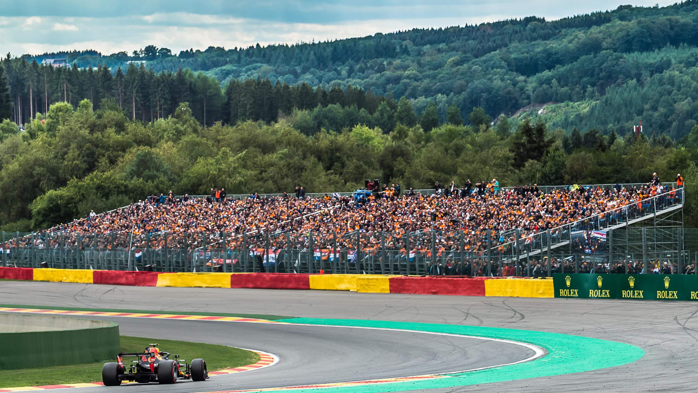 Max Verstappen, Red Bull Racing RB14 infront of fans at Formula One World Championship, Rd13,