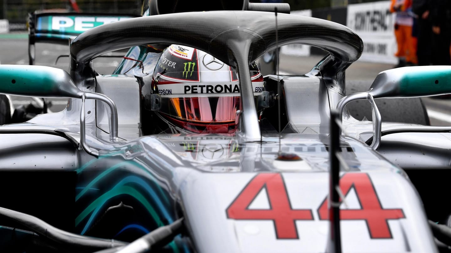 Lewis Hamilton, Mercedes AMG F1 W09 on the grid at Formula One World Championship, Rd13, Belgian