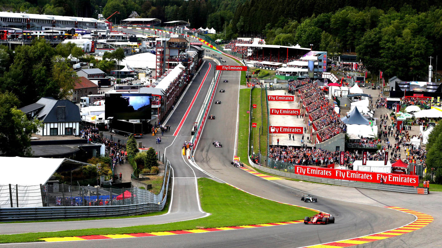 Sebastian Vettel, Ferrari SF71H leads at Formula One World Championship, Rd13, Belgian Grand Prix,