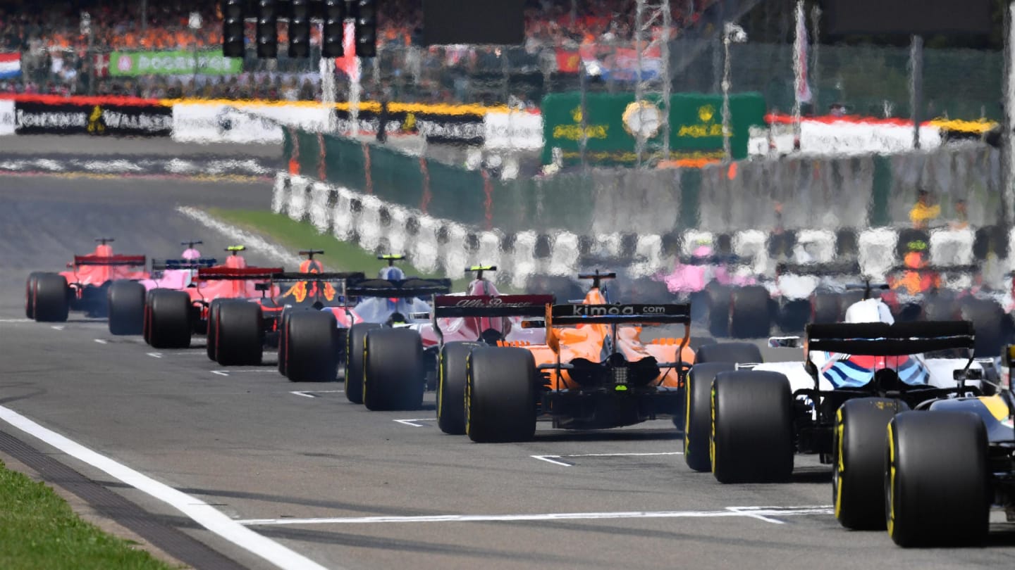 The start of the race at Formula One World Championship, Rd13, Belgian Grand Prix, Race, Spa