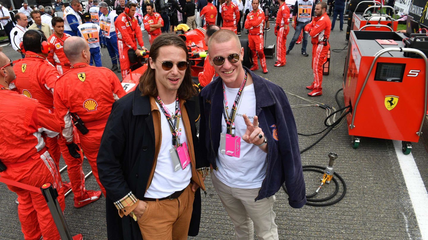 Josh-Lloyd Watson and Tom McFarland from Jungle on the grid at Formula One World Championship, Rd13, Belgian Grand Prix, Race, Spa Francorchamps, Belgium, Sunday 26 August 2018. © Mark Sutton/Sutton Images