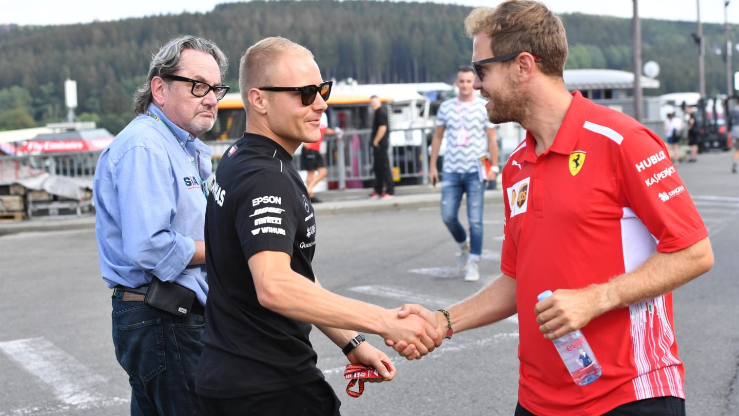 Valtteri Bottas, Mercedes AMG F1 and Sebastian Vettel, Ferrari at Formula One World Championship,