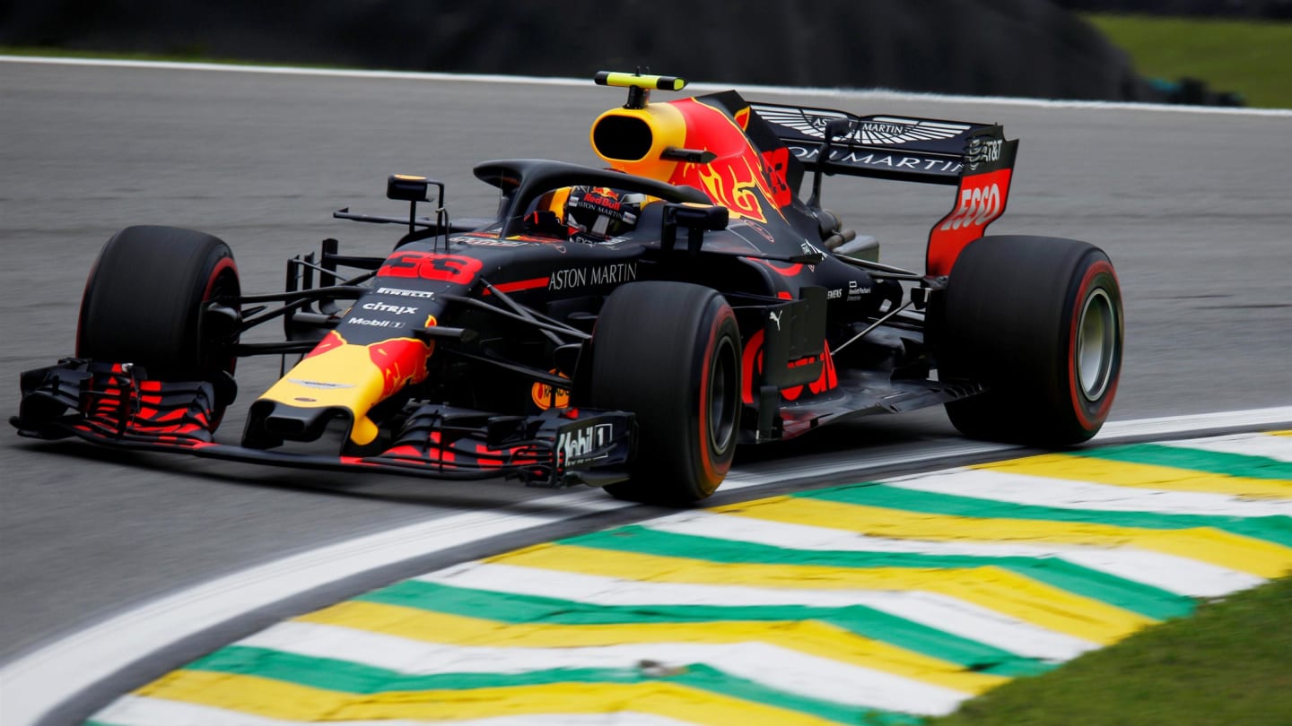 Max Verstappen, Red Bull Racing RB14 at Formula One World Championship, Rd20, Brazilian Grand Prix,