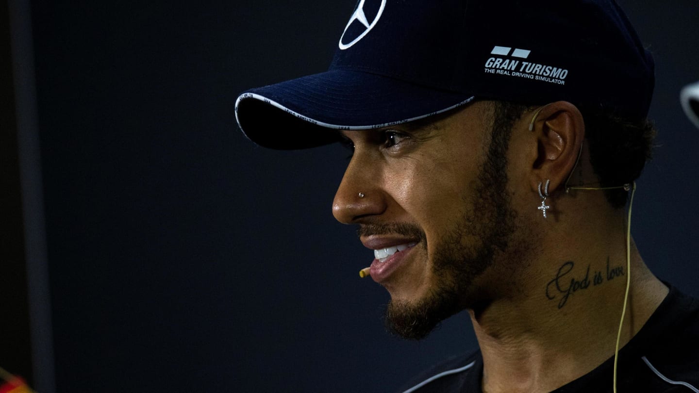 Lewis Hamilton, Mercedes AMG F1 in the press conference at Formula One World Championship, Rd20,