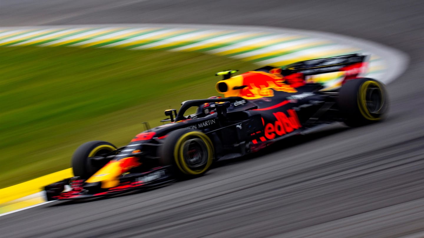 Max Verstappen, Red Bull Racing RB14 at Formula One World Championship, Rd20, Brazilian Grand Prix,