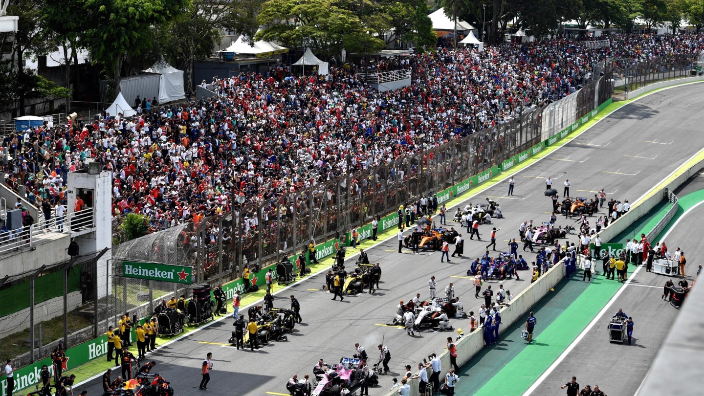 Drivers on the grid at Formula One World Championship, Rd20, Brazilian Grand Prix, Race,