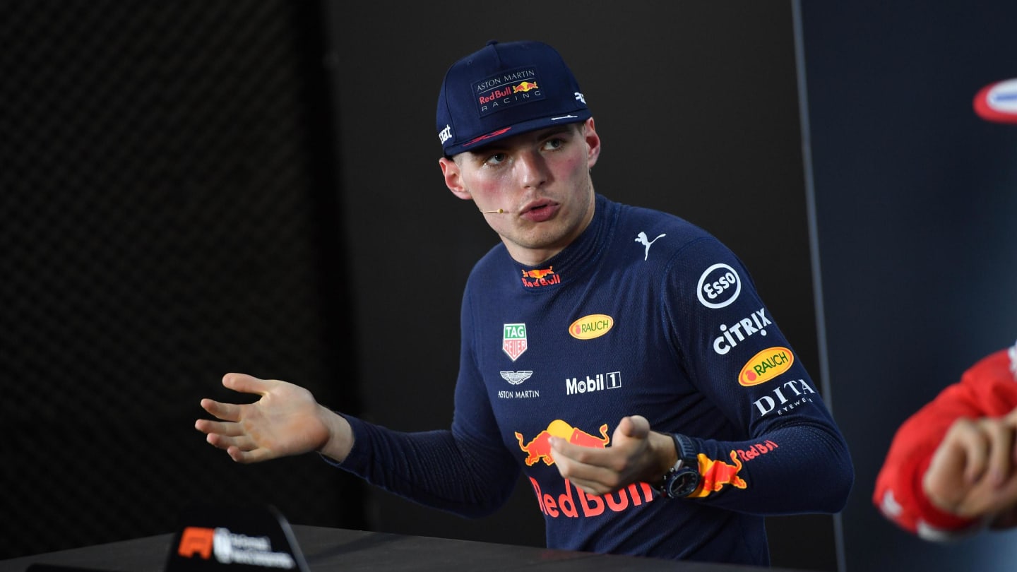 Max Verstappen, Red Bull Racing in the press conference at Formula One World Championship, Rd20, Brazilian Grand Prix, Race, Interlagos, Sao Paulo, Brazil, Sunday 11 November 2018.