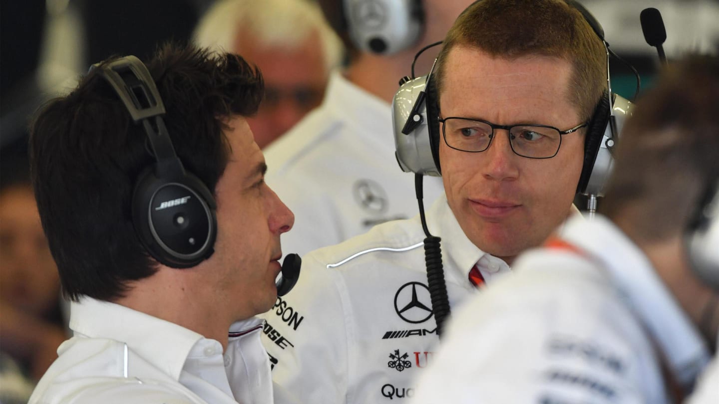 Toto Wolff (AUT) Mercedes AMG F1 Director of Motorsport and Andy Cowell (GBR) Managing Director,