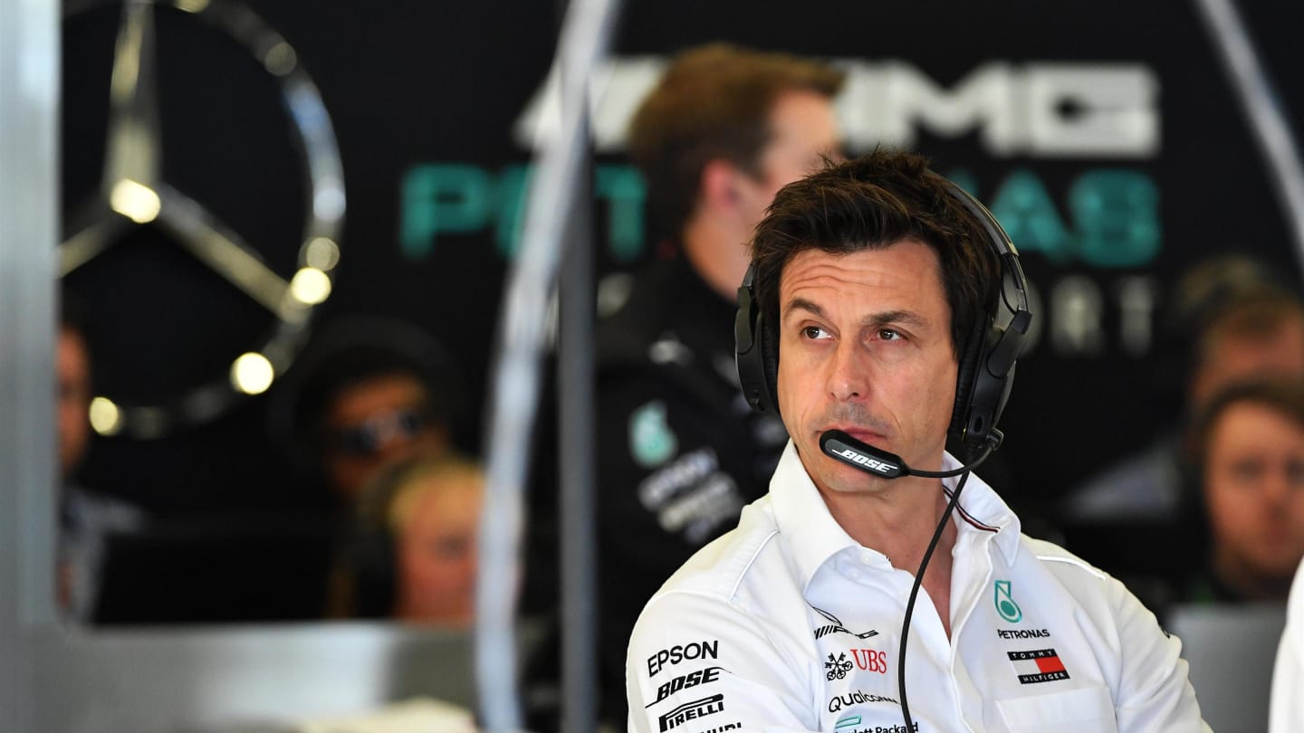 Toto Wolff (AUT) Mercedes AMG F1 Director of Motorsport at Formula One World Championship, Rd10, British Grand Prix, Practice, Silverstone, England, Friday 6 July 2018. © Mark Sutton/Sutton Images