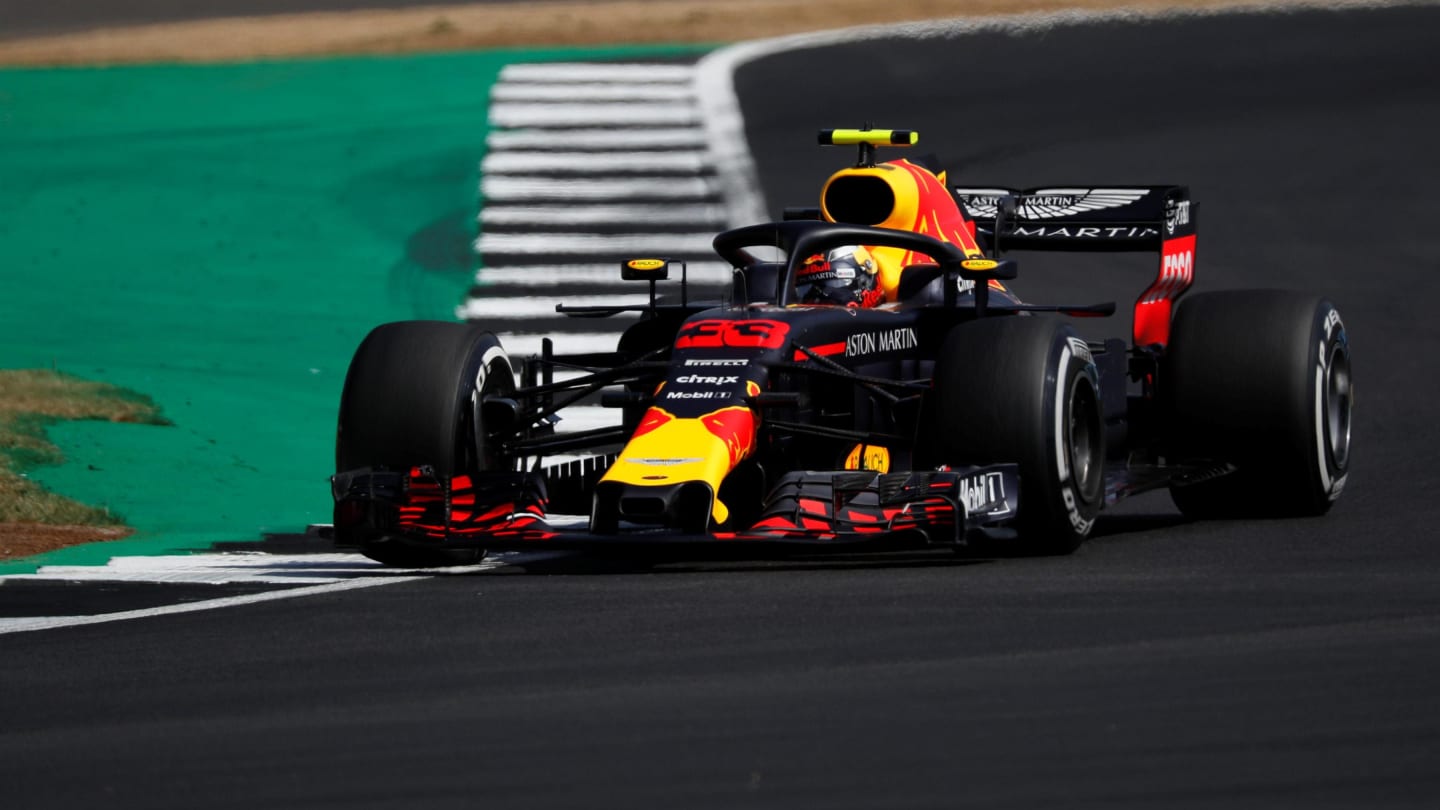 Max Verstappen (NED) Red Bull Racing RB14 at Formula One World Championship, Rd10, British Grand