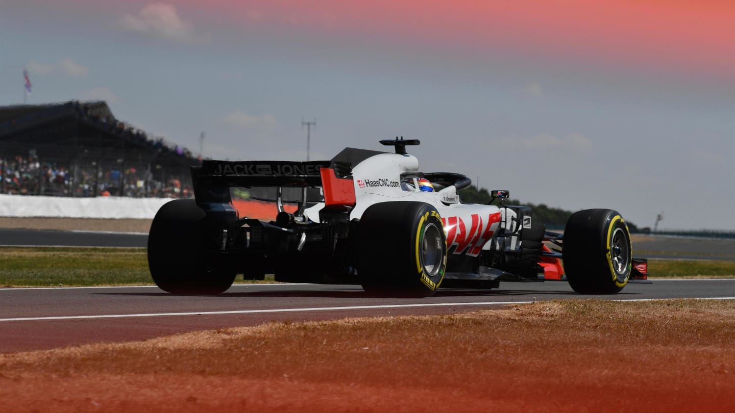 Romain Grosjean (FRA) Haas VF-18 at Formula One World Championship, Rd10, British Grand Prix,