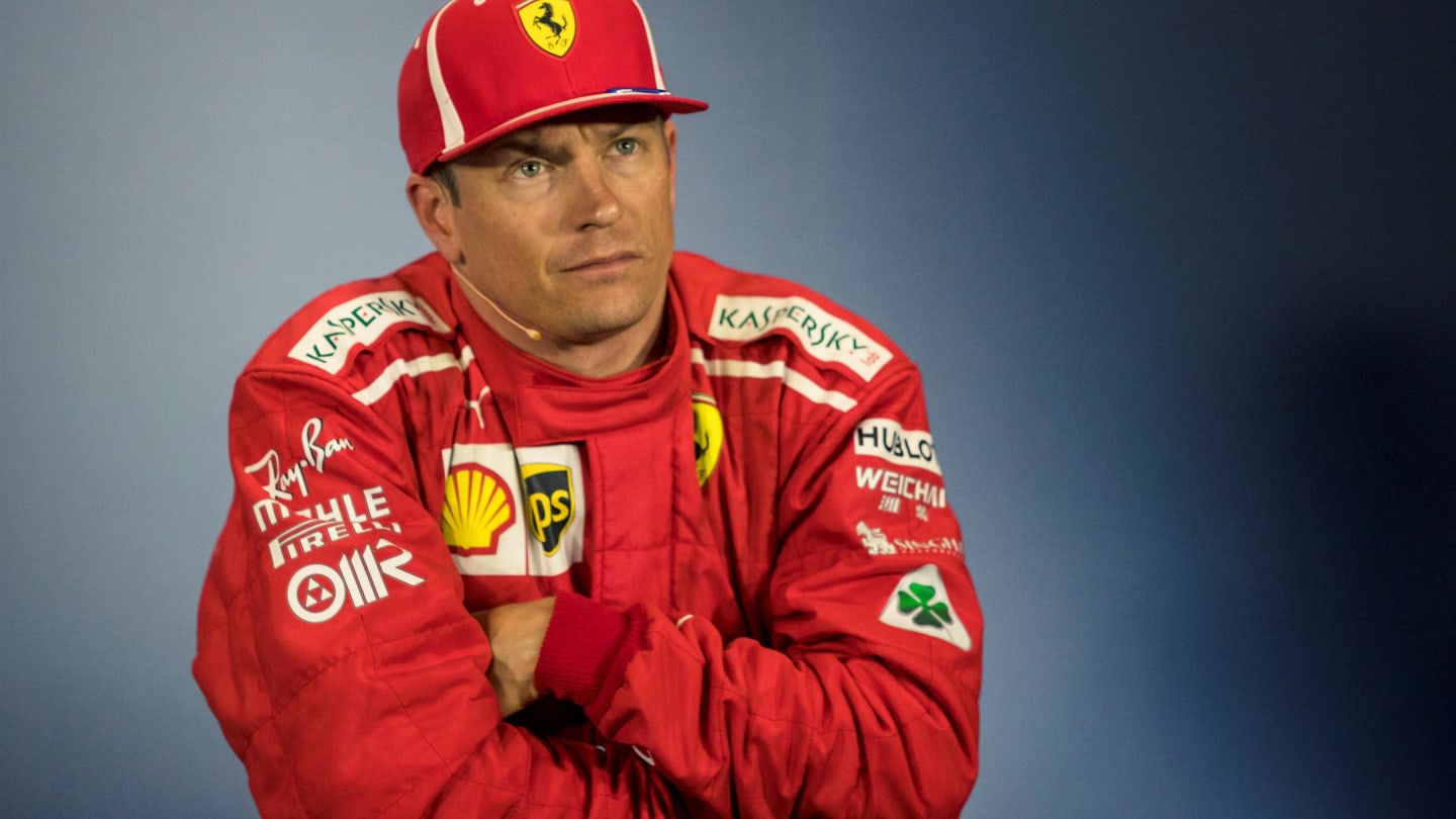 Kimi Raikkonen (FIN) Ferrari in  the Press Conference at Formula One World Championship, Rd10,