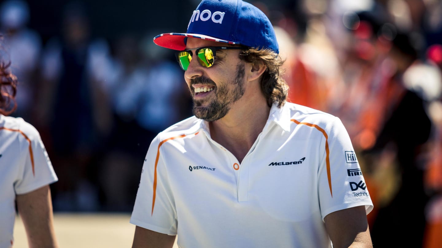 Fernando Alonso (ESP) McLaren on the drivers parade at Formula One World Championship, Rd10,