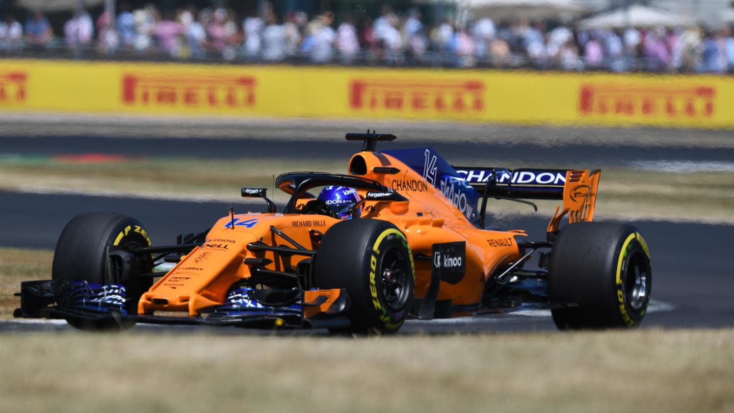 Fernando Alonso (ESP) McLaren MCL33 at Formula One World Championship, Rd10, British Grand Prix, Race, Silverstone, England, Sunday 8 July 2018. © Simon Galloway/Sutton Images