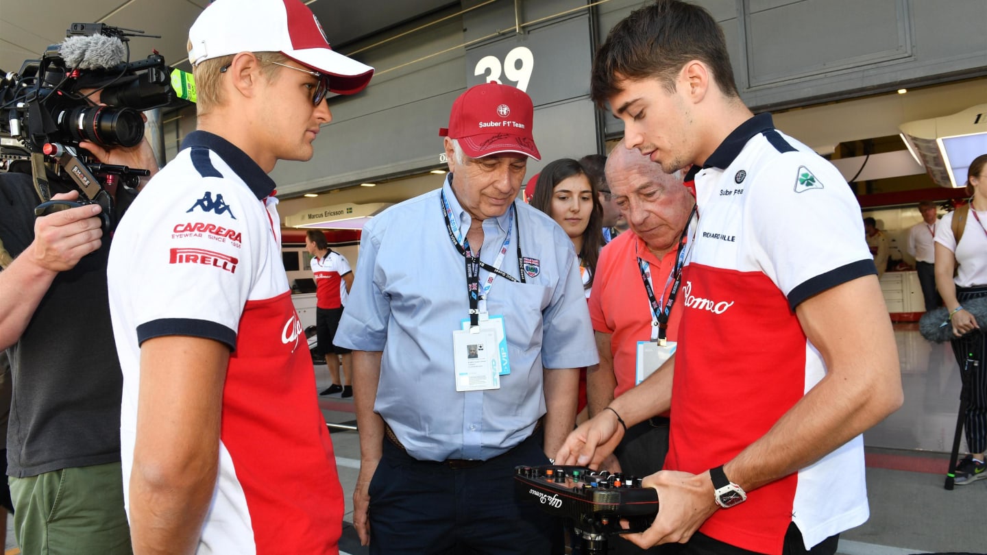 Marcus Ericsson (SWE) Alfa Romeo Sauber F1 Team and Charles Leclerc (MON) Alfa Romeo Sauber F1 Team