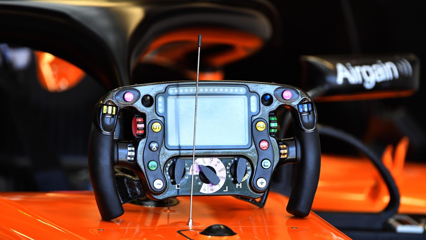 McLaren MCL33 steering wheel at Formula One World Championship, Rd7, Canadian Grand Prix, Practice, Montreal, Canada, Friday 8 June 2018. © Mark Sutton/Sutton Images